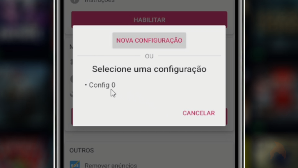 Selecionando configuração salva no Auto Click - Artigo: Como Melhorar a Qualidade do Boosteroid