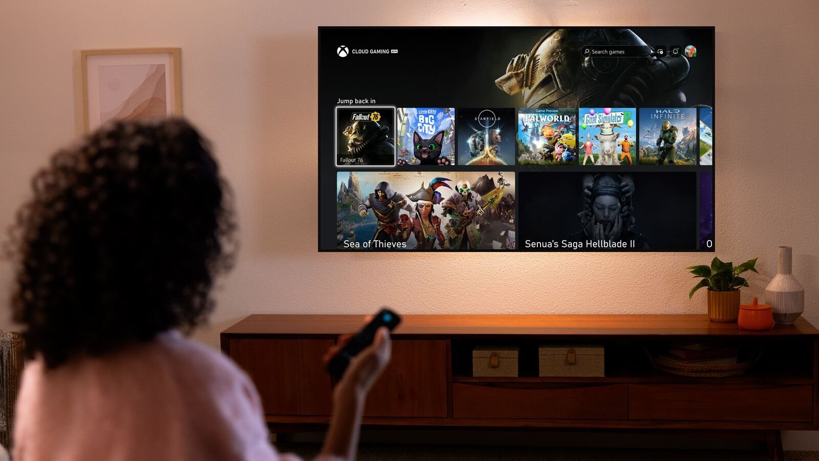 Xbox Cloud Gaming rodando em uma TV com Fire TV