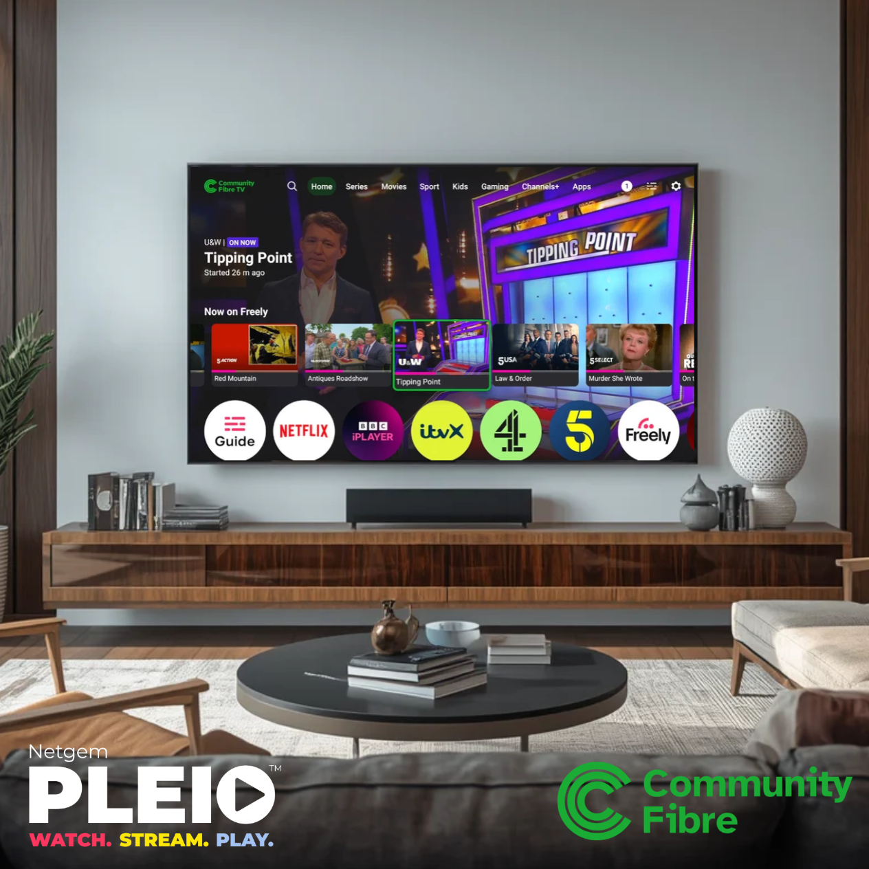 Netgem PLEIO na divulgação da TV da Community Fibre