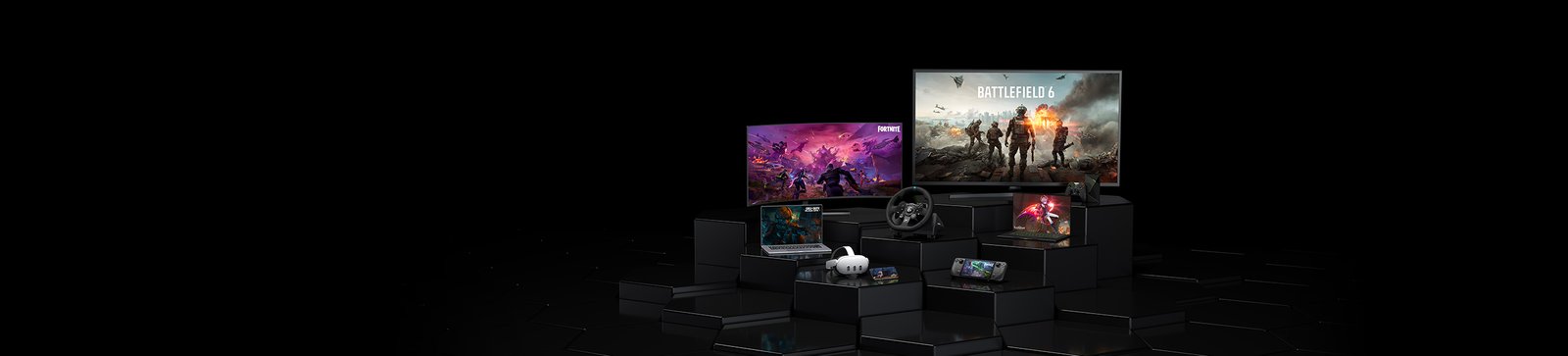 GeForce NOW LATAM South — arte promocional da página regional ABYA