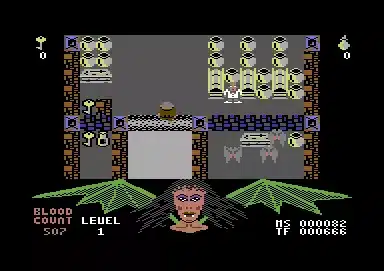 Cenário de Mr Weems and the She Vampires na edição Amstrad CPC
